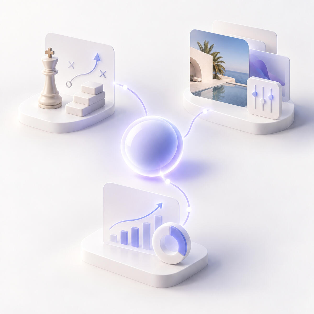 Editorial still life of advertising creative planning.